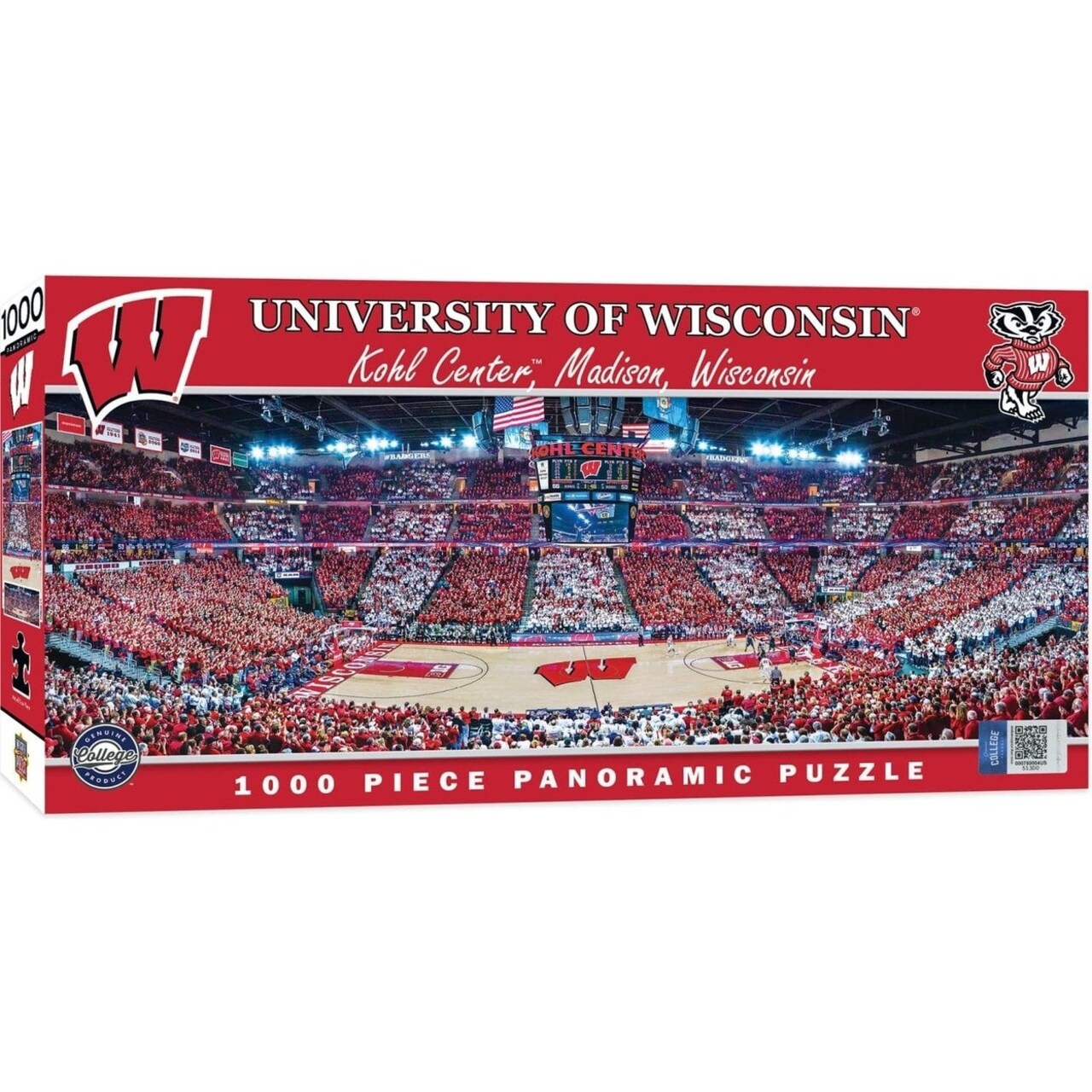 Wisconsin Badgers 1000 Piece Panoramic Jigsaw Puzzle Kohl Center Detail